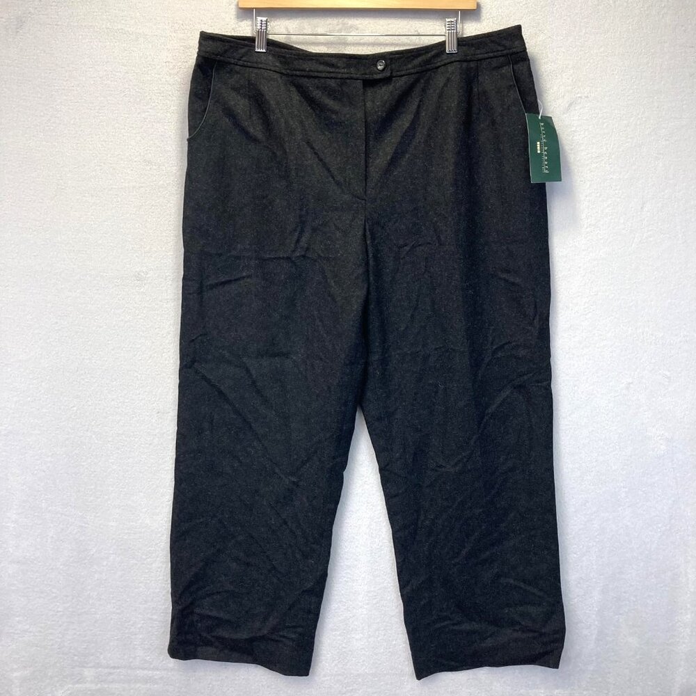 NWT Vintage Harve Benard Wool Blend Dress Pants Womens 18W Charcoal Gray Slacks